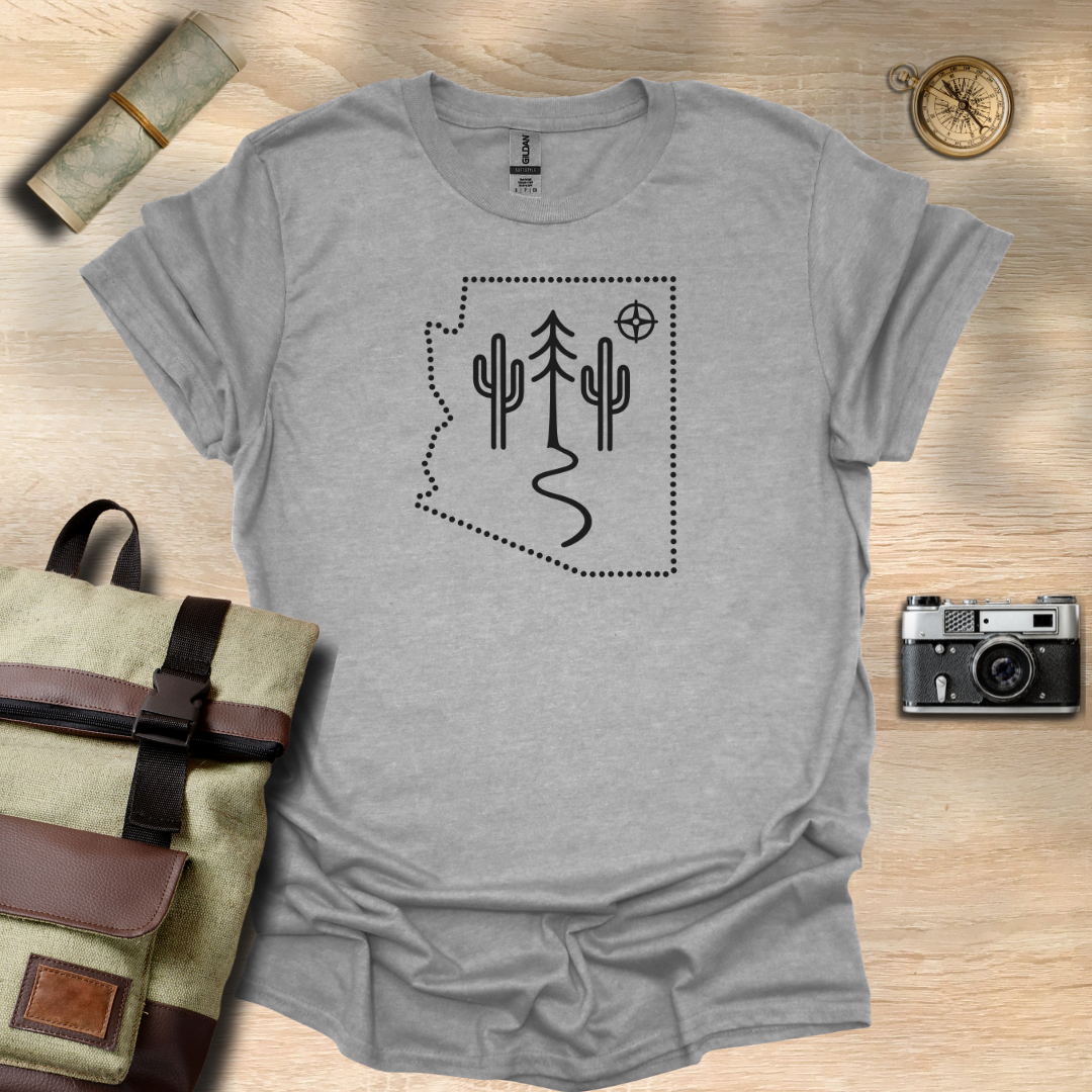 Wander Arizona – Cactus & Pines Outline Tee t - shirt