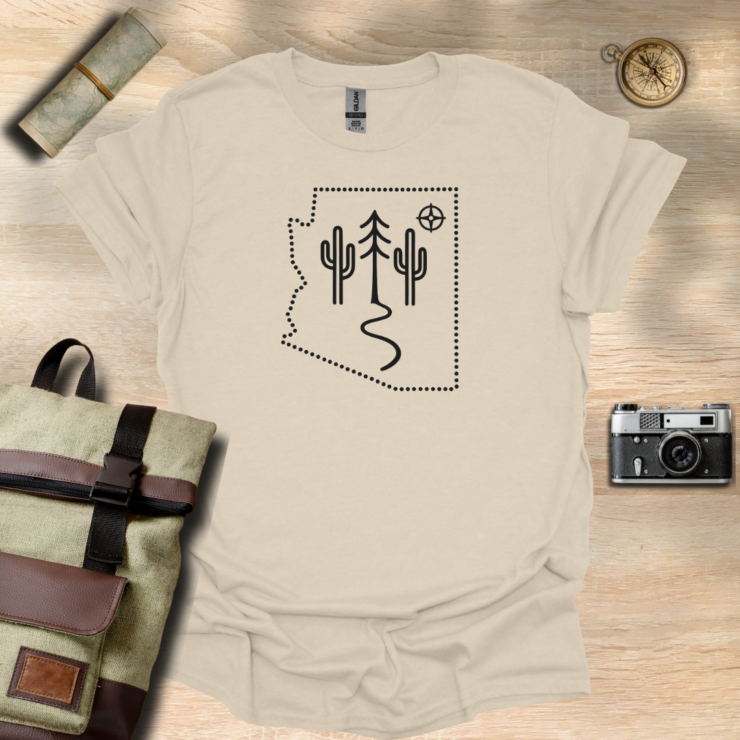 Wander Arizona – Cactus & Pines Outline Tee t - shirt