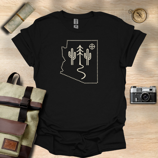 Wander Arizona – Cactus & Pines Outline Tee t - shirt