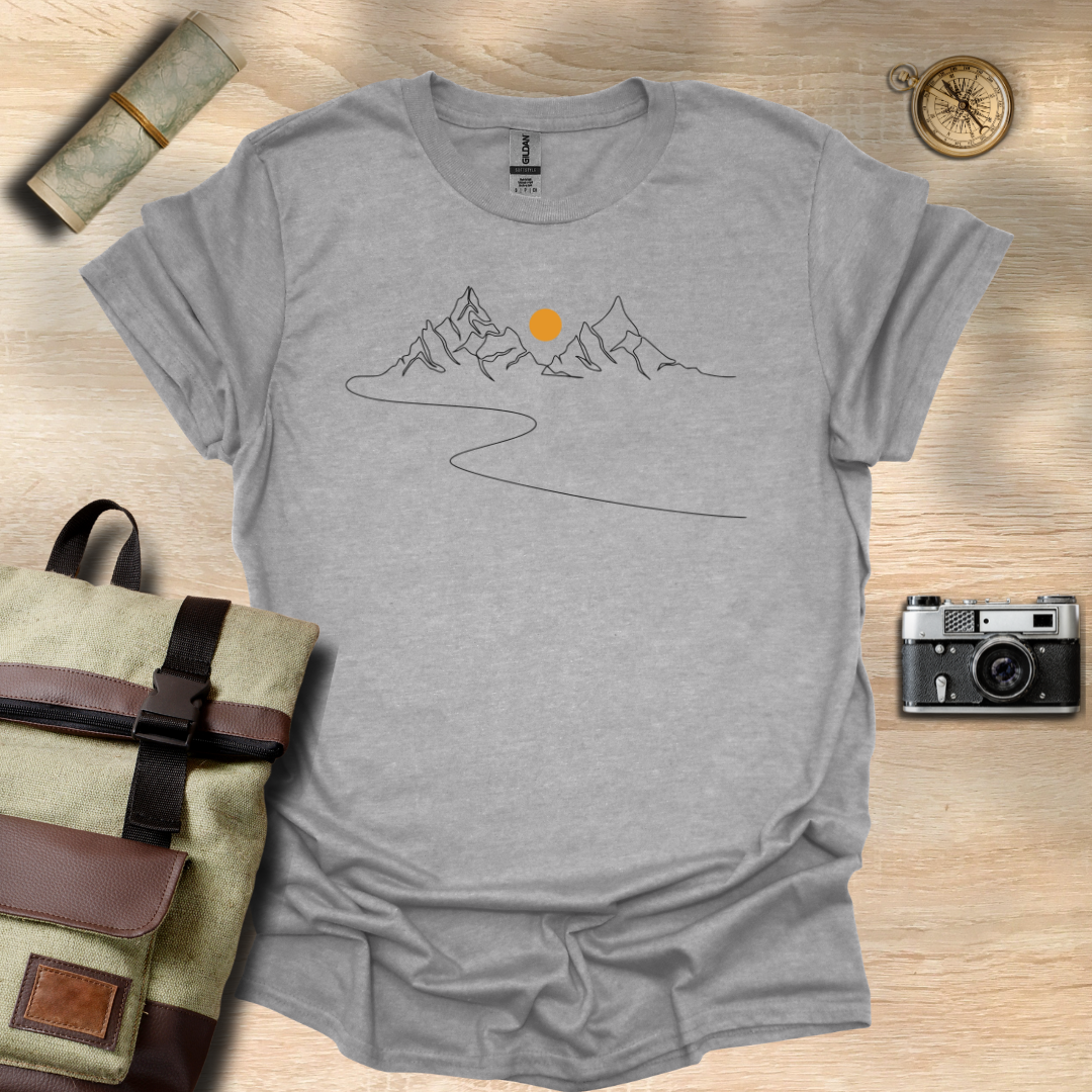 Mountain – Winding Path at Sunset T- shirt
