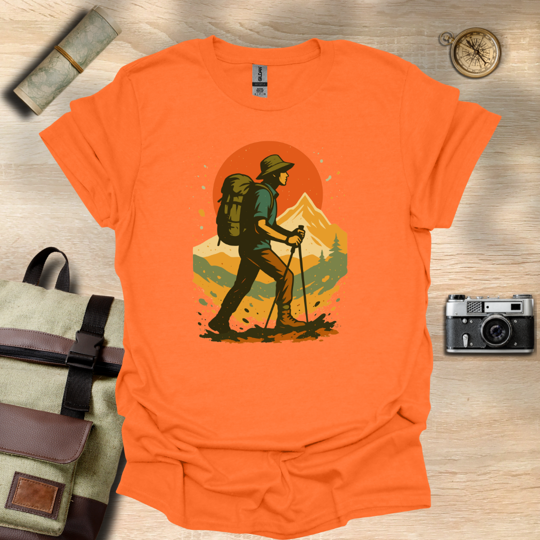 Hiker's Journey – Retro Sunset Mountain Tee t - shirt