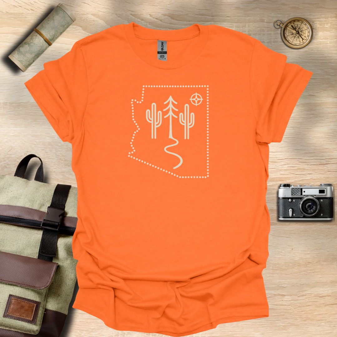 Wander Arizona – Cactus & Pines Outline Tee t - shirt