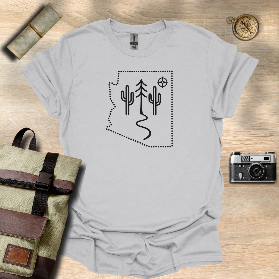 Wander Arizona – Cactus & Pines Outline Tee t - shirt