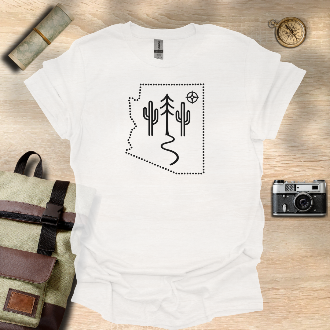 Wander Arizona – Cactus & Pines Outline Tee t - shirt