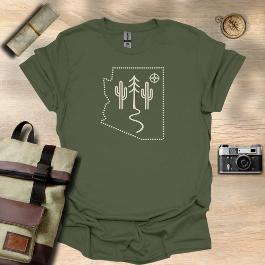 Wander Arizona – Cactus & Pines Outline Tee t - shirt