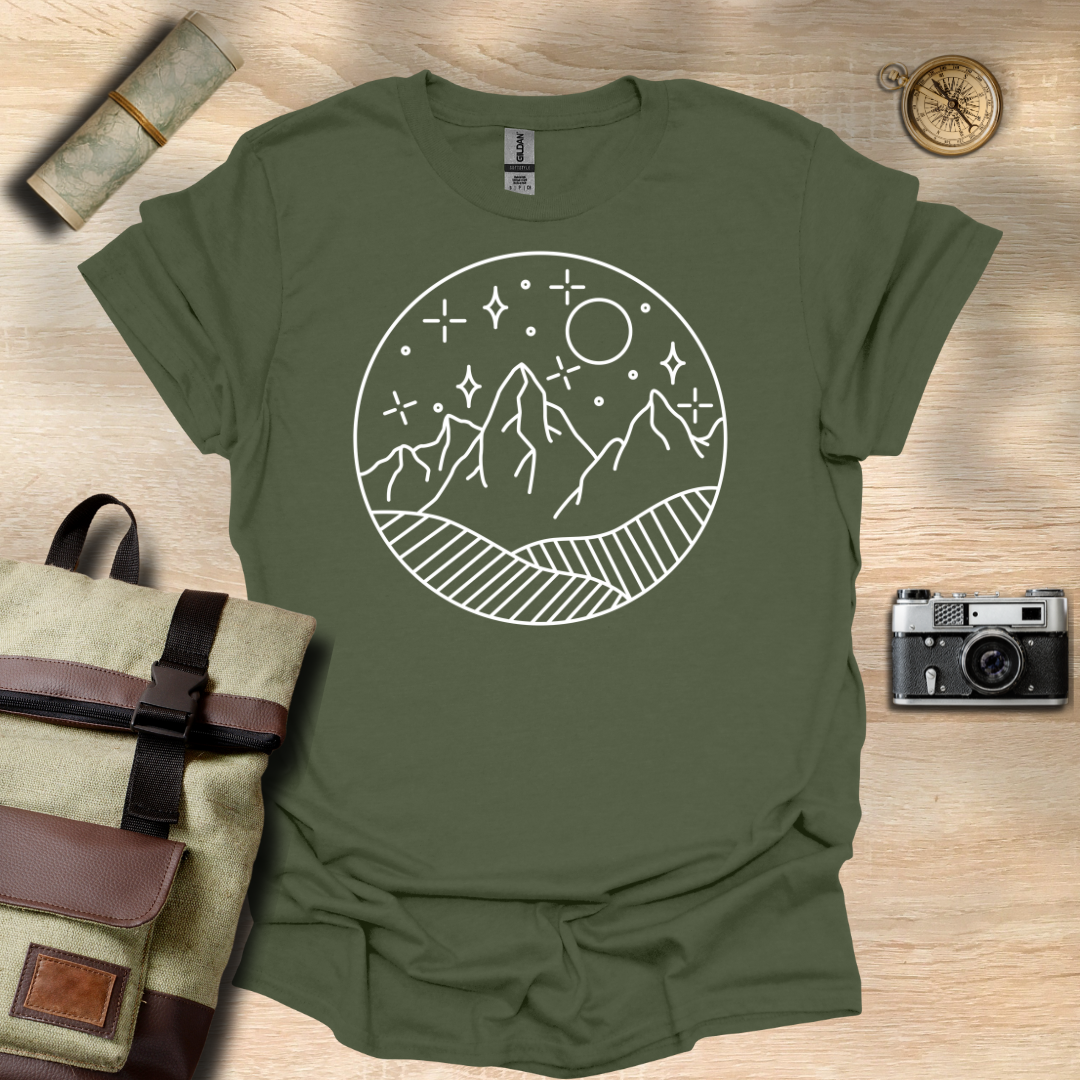 Moon Over Peaks t - shirt