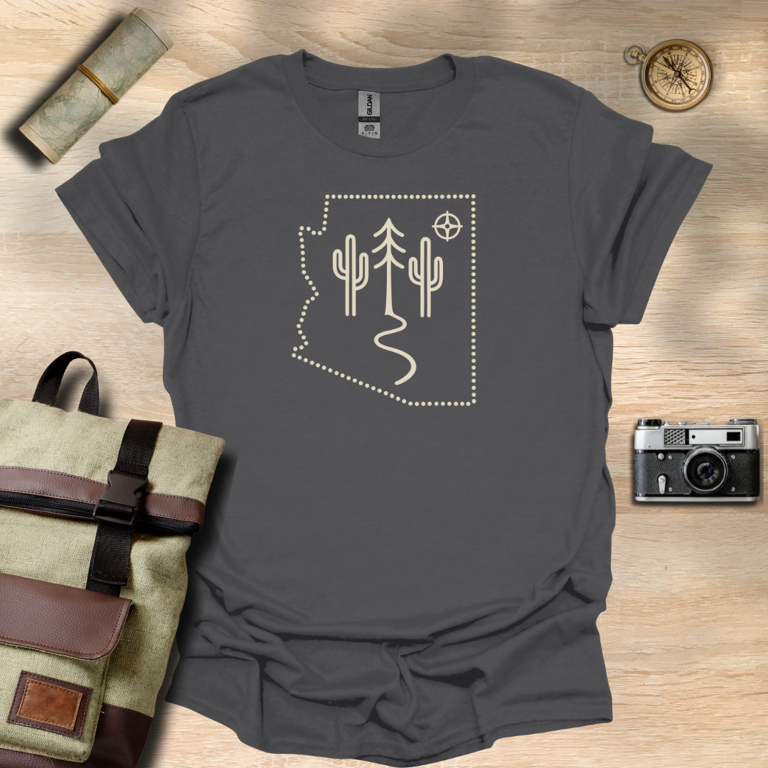 Wander Arizona – Cactus & Pines Outline Tee t - shirt