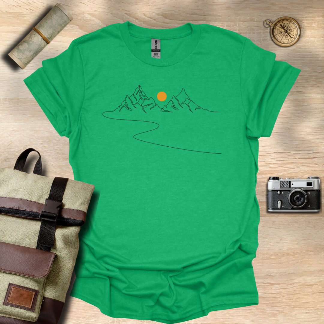 Mountain – Winding Path at Sunset T- shirt